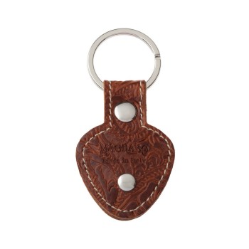 Portachiavi KC1 Embossed Flores Marrone