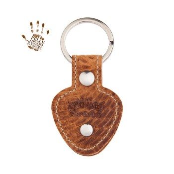 Portachiavi KC1 Embossed Swivel Marrone