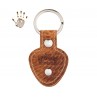 Portachiavi KC1 Embossed Swivel Marrone