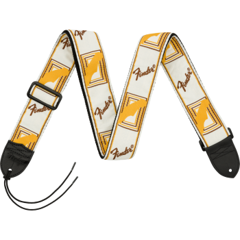 Monogrammed Strap, White/Brown/Yellow