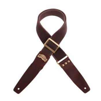 Stripe SC Cotton Washed Marrone 5 cm terminali Twinkle Marrone Scuro, fibbia Recta Ottone