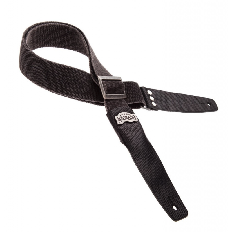 Stripe SC Cotton Washed Nero 5 cm terminali Twinkle Nero, fibbia Recta Argento
