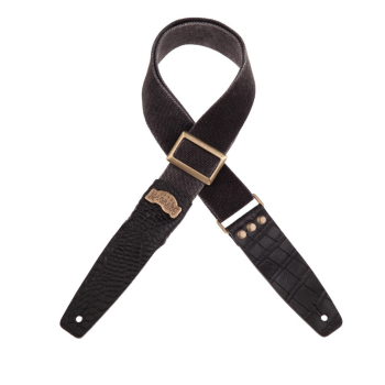 Stripe SC cotton Washed Nero 5 cm Custom terminali Cocco Pros Nero, fibbia Recta Ottone