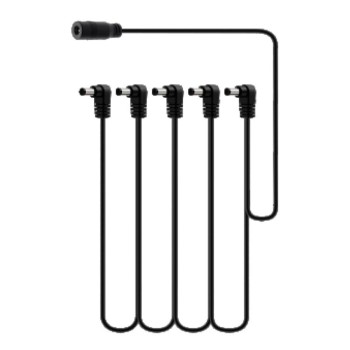 Alimentazione per pedali, daisy-chain, 5 connettori angolari