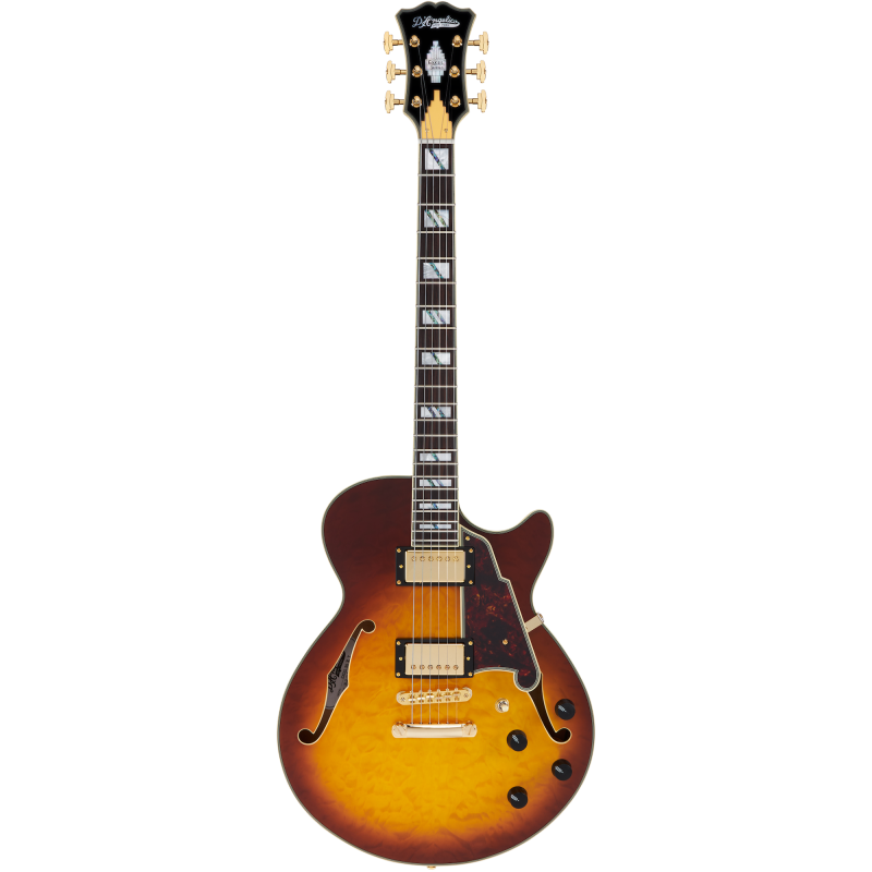 D'Angelico EXCEL SS XT (with stop-bar tailpiece) ICED TEA BURST QUILT
