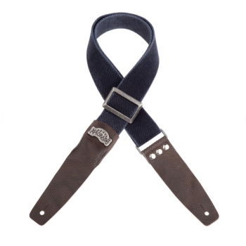 Stripe SC Cotton Washed Blu 5 cm terminali Twinkle Grigio, fibbia Recta Argento