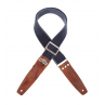 Stripe SC Cotton Washed Blu 5 cm terminali Twinkle Marrone, fibbia Recta Argento