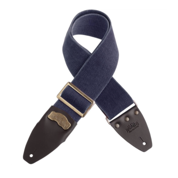 Stripe SC Cotton Washed Blu 8 cm terminali Core Marrone, fibbia Recta Ottone