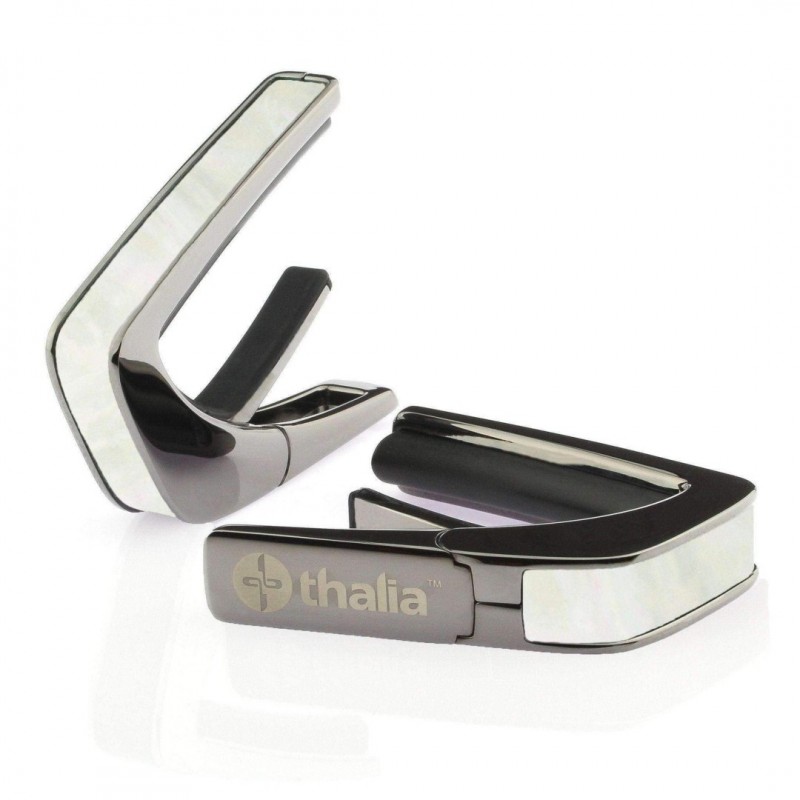 Capotasto black chrome inserto white mother of pearl