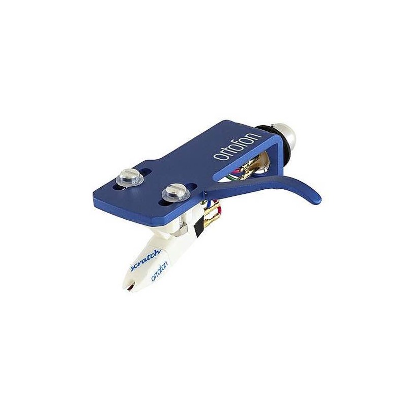 Ortofon Om Scratch White On Sh4 Blue Headshell