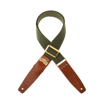 Stripe SC Cotton Verde 5 cm terminali Twinkle Marrone, fibbia Recta Ottone