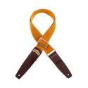 Stripe SC Cotton Washed Ocra 5 cm terminali Twinkle Marrone Scuro, fibbia Recta Ottone