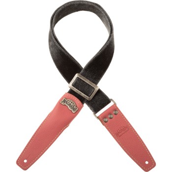 Stripe SS Cotton Washed Nero 5 cm terminali Colors Litchy, fibbia Recta Argento