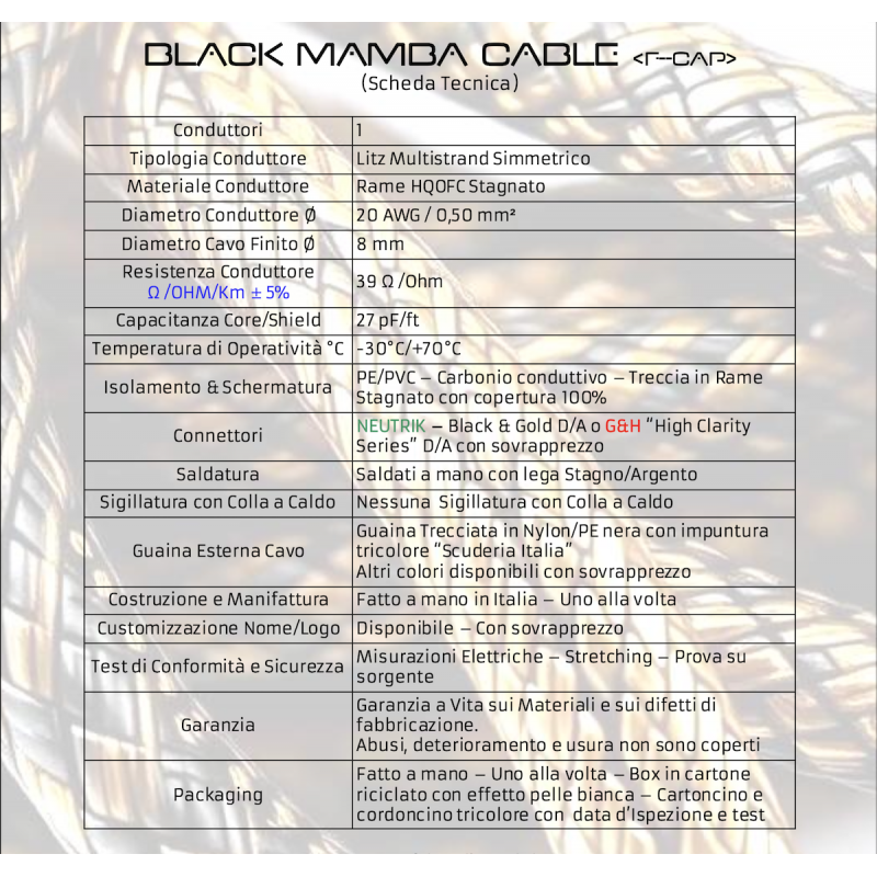 Black Mamba F-CAP 3 metri