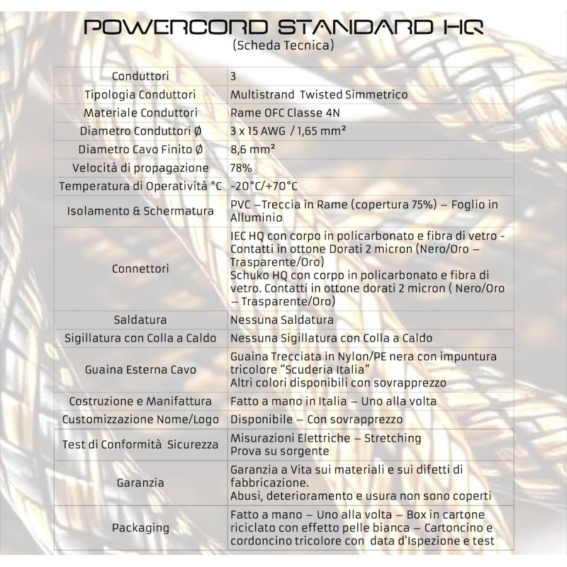 Powercord Standard HQ 3 metri