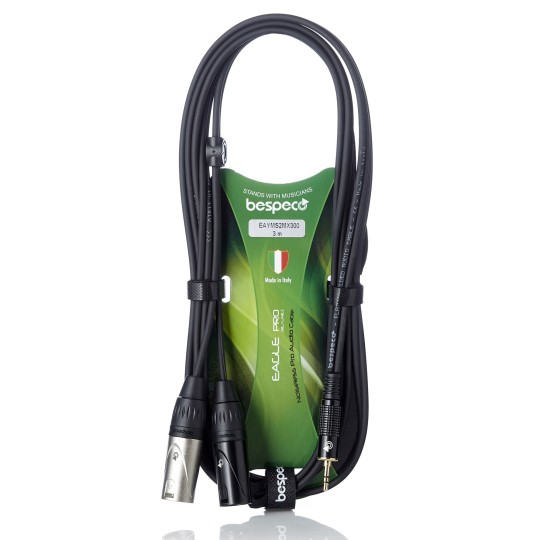 Cavo interlink - jack stereo  3,5 mm - 2 x cannon maschi