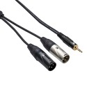 Cavo interlink - jack stereo  3,5 mm - 2 x cannon maschi