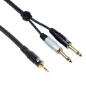 Cavo interlink - jack stereo  3,5 mm - 2 x jack  6,3 mm