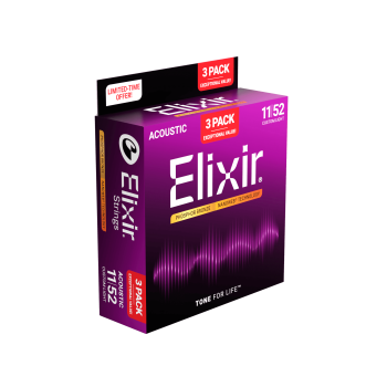 ELIXIR 3X PACK 16568 Acoustic 11-52