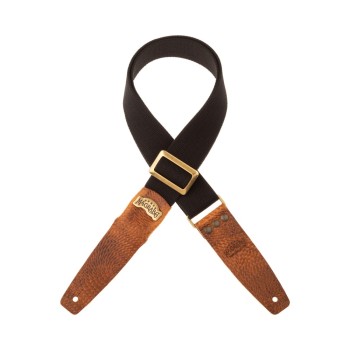 Stripe SC Entry Olded Nero 5 cm terminali Embossed Flores Marrone fibbia Argento Antico