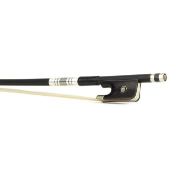 Archetto per violoncello 4/4, fibra di vetro, nero, occhio singolo, rotondo