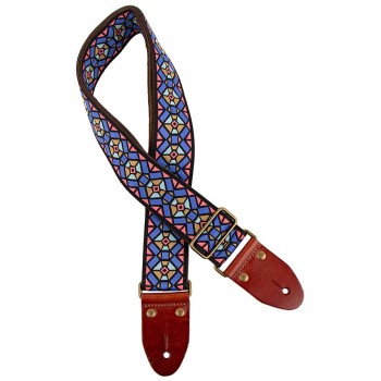 Tracolla Chitarra, jacquard 1282, slip pelle con pin, camoscio, design 2