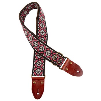 Tracolla Chitarra, jacquard 1282, slip pelle con pin, camoscio, design 3