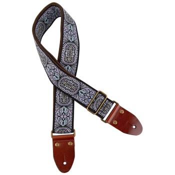 Tracolla Chitarra, jacquard 1281, slip pelle con pin, camoscio, design 4