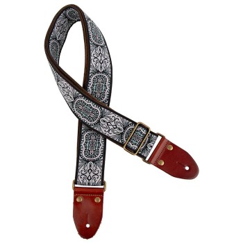 Tracolla Chitarra, jacquard 1281, slip pelle con pin, camoscio, design 3