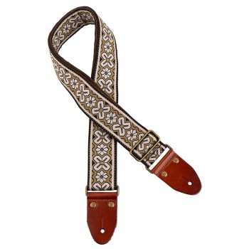 Tracolla Chitarra, jacquard 1281, slip pelle con pin, camoscio, design 3