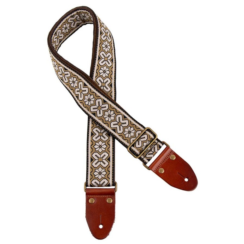 Tracolla Chitarra, jacquard 1281, slip pelle con pin, camoscio, design 3