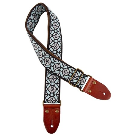 Tracolla Chitarra, jacquard 1282, slip pelle con pin, camoscio, design 1