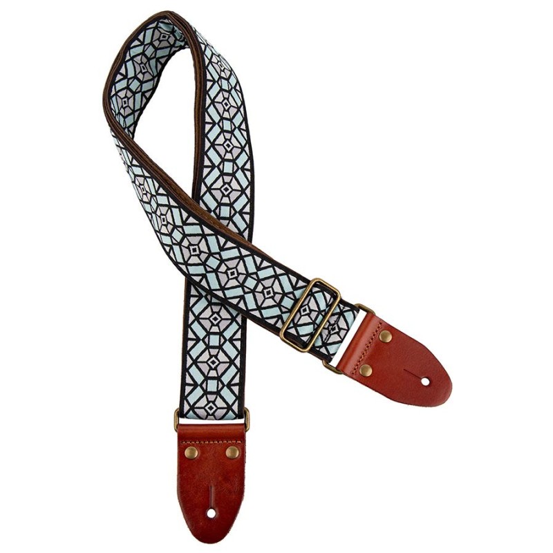 Tracolla Chitarra, jacquard 1282, slip pelle con pin, camoscio, design 1