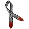 Tracolla Chitarra, jacquard 1282, slip pelle con pin, camoscio, design 1