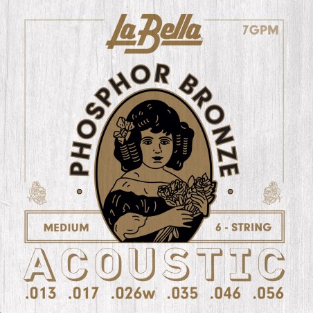 Muta corde chitarra acustica Phosphor Bronze, 013-056, medium