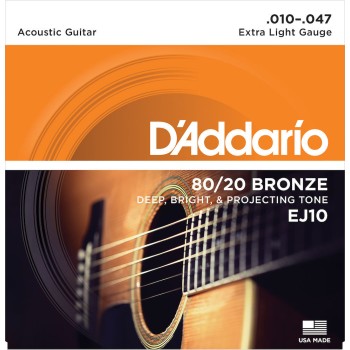 EJ10 in bronzo per chitarra acustica, Extra Light, 10-47