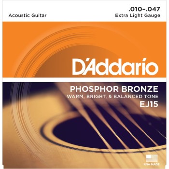 EJ15 per chitarra acustica, in bronzo fosforoso, Extra Light, 10-47
