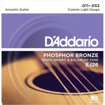 EJ26 per chitarra acustica in bronzo fosforoso, Custom Light, 11-52