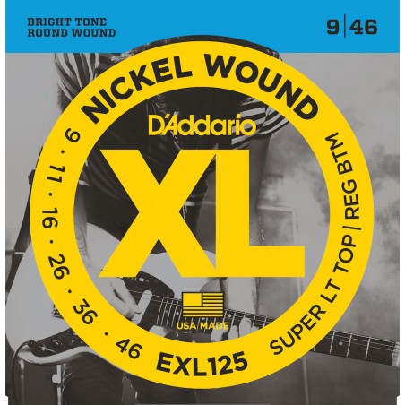 EXL125 Nickel Wound, Super Light Top/Regular Bottom, 9-46